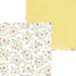Asuka Studio Dusty Blue Floral NATURAL WREATH 12” x 12” Scrapbook Paper