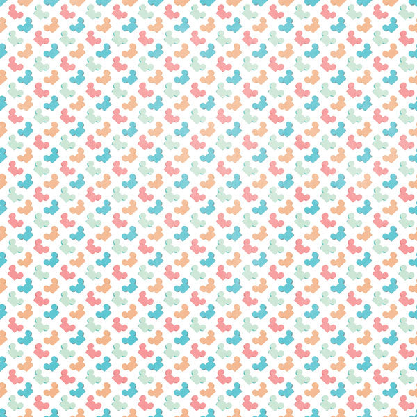 Scrapbook Customs CALIFORNIA DISNEY MICKEY HEAD 12"X12" Scrapbook Paper