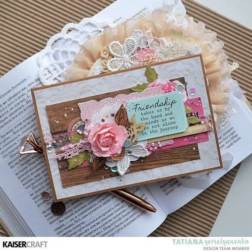 Kaisercraft Miss Betty Collection SEWN 12"X12" Scrapbook Sheet Scrapbooksrus