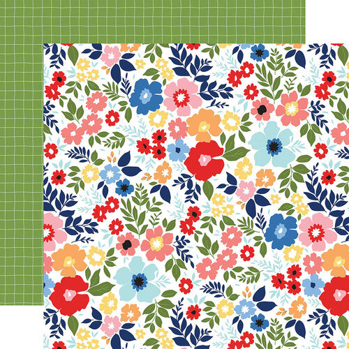 Echo Park My Favorite Summer BEST DAY BLOOMS 12"X12" Scrapbook Paper