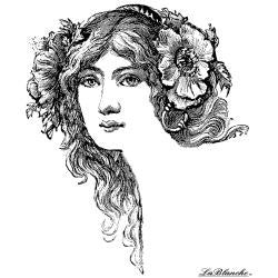 LaBlanche FLORAL HAIR DO 3"X4" Silicon Mounted Stamp