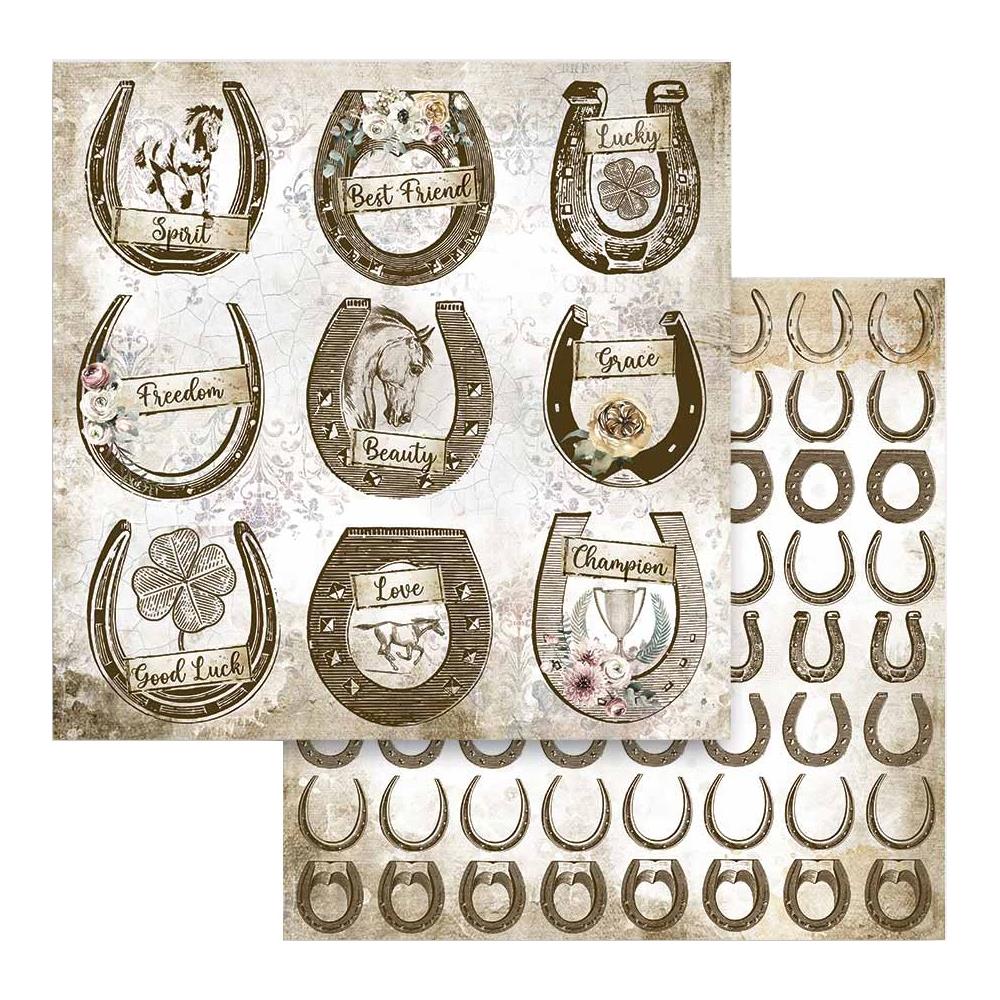 Stamperia Romantic Horses HORSESHOE 12"X12" Scrapbook Paper
