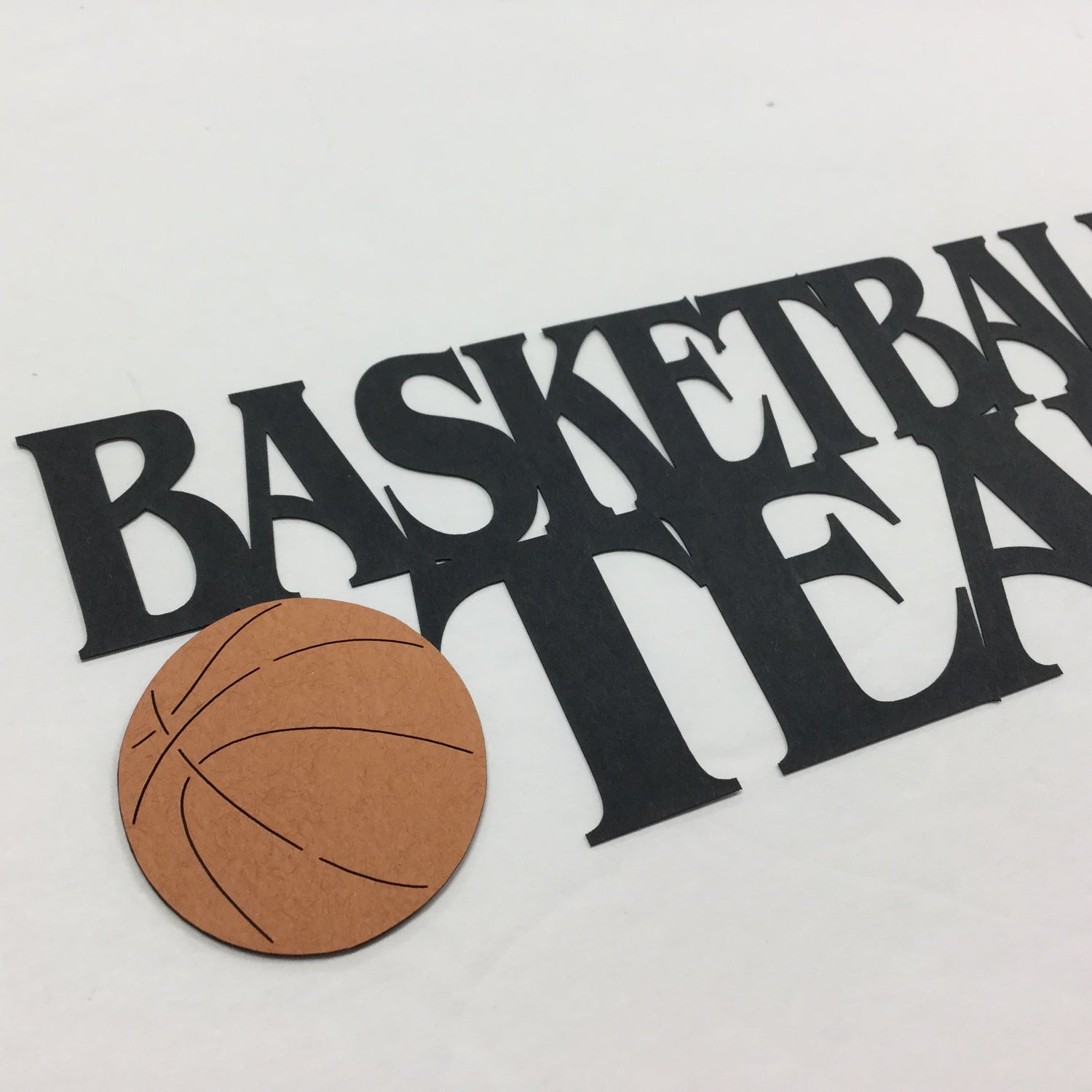 BASKETBALL TEAM Black Laser Die Cut 2pc Scrapbooksrus