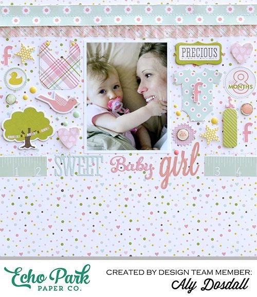 Echo Park 6"x12" SWEET BABY GIRL 2 Chipboard  Phrases 19 pc