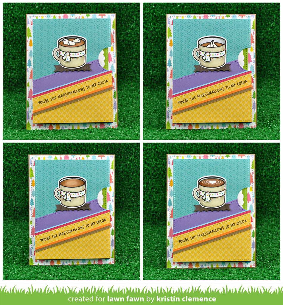 Lawn Fawn THANKS A LATTE Clear Stamps Coffee Sample @scrapbooksrus