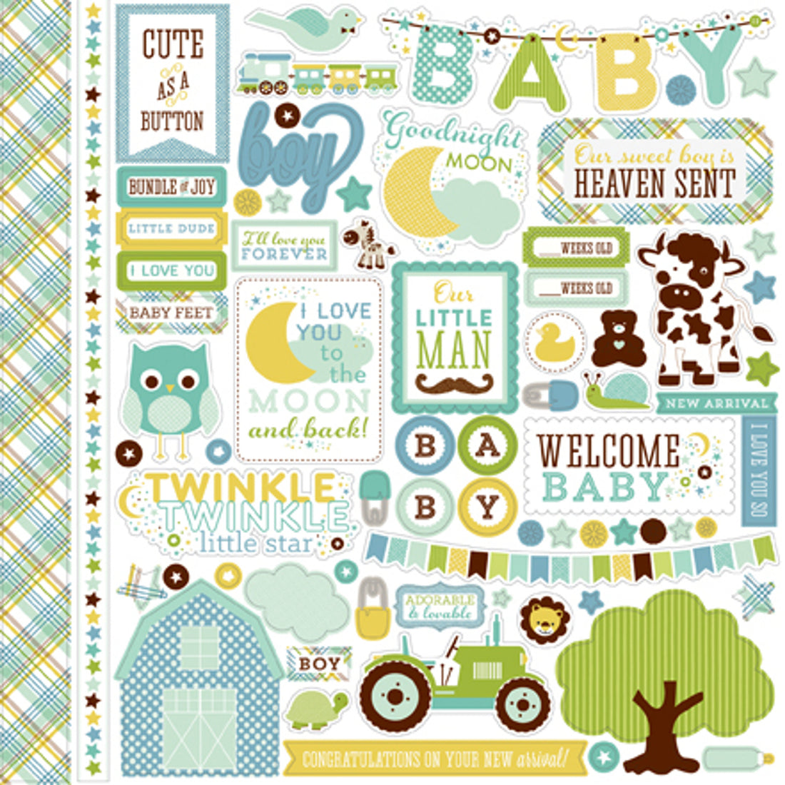Echo Park Bundle of Joy NEW ADDITION BOY 12"X12" Collection Kit