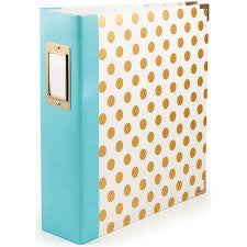 Teresa Collins GOLD DOT 8.5"X11" 3 Ring Scrapbook Album - Scrapbook Kyandyland