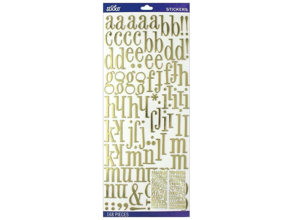 EK Success GOLD FOIL FASHION Alphabet Letter Stickers