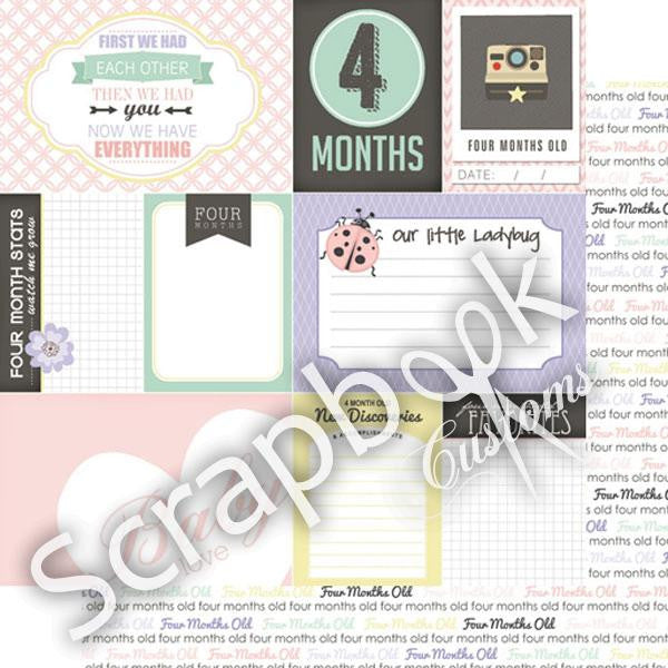 BABY GIRL MONTHS 12"X12" Scrapbook Customs Paper