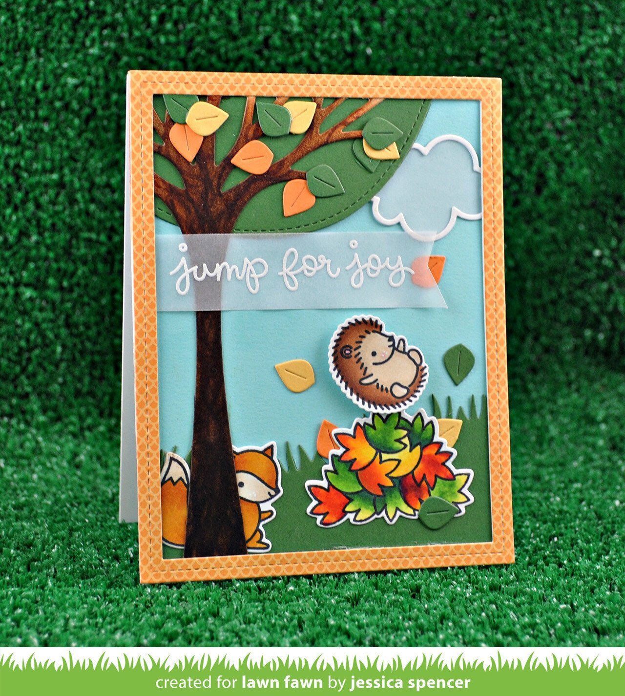 Lawn Fawn LEAFY TREE BACKDROP PORTRAIT Craft Dies Sample @Scrapbooksrus