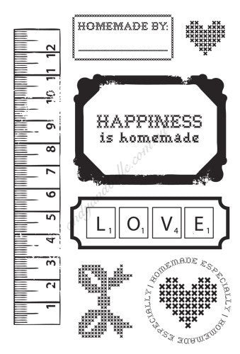 KaiserCraft HOMEMADE Clear Acrylic Stamps 4"X6" 7 pc - Scrapbook Kyandyland