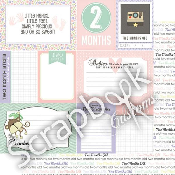 BABY GIRL MONTHS 12"X12" Scrapbook Customs Paper - Scrapbook Kyandyland