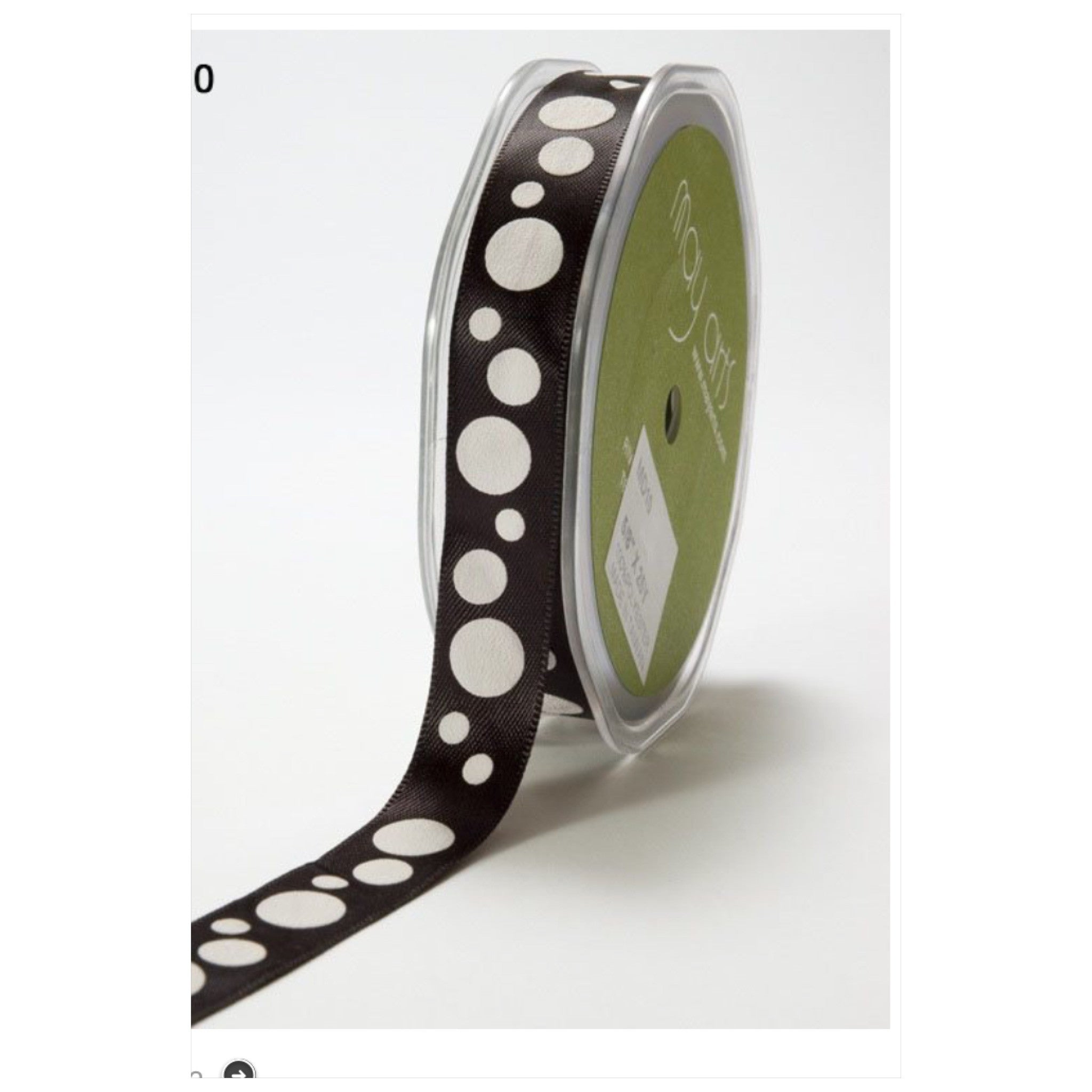 May Arts 5/8" SATIN BUBBLE DOT Ribbon 1 yard