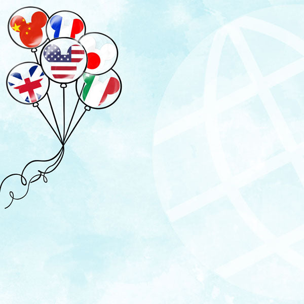 MAGICAL COUNTRY BALLOONS Disney 12"X12" Scrapbook Paper