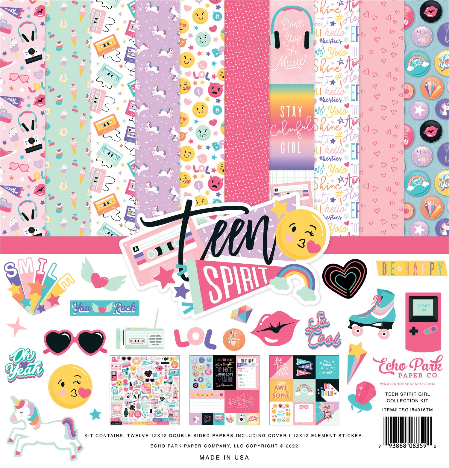 Echo Park TEEN SPIRIT GIRL 12"X12" Scrapbook Collection Kit