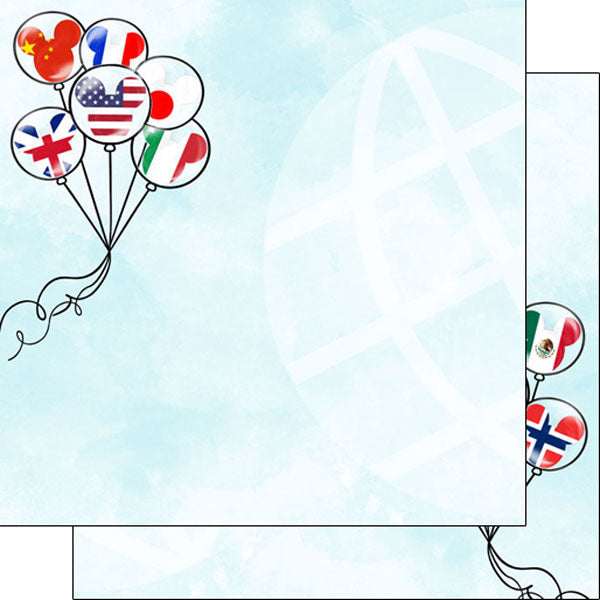 MAGICAL COUNTRY BALLOONS Disney 12"X12" Scrapbook Paper