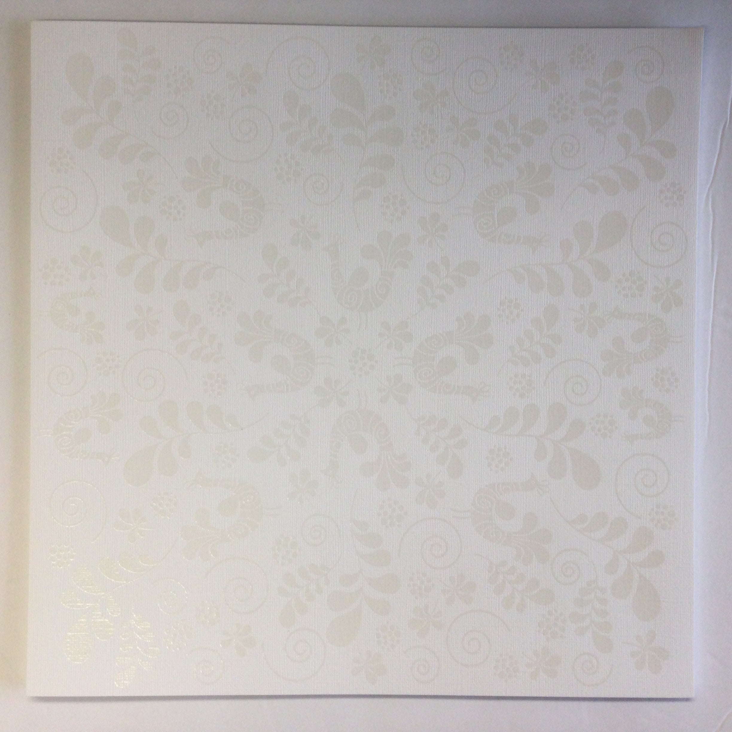 Bazzill 12"X12" FANCY BIRD WHITE Cardstock 1 Sheet Scrapbooksrus