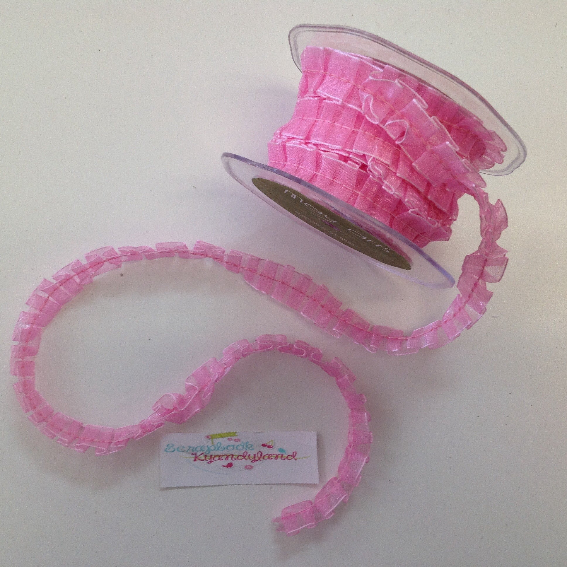 May Arts 1/2" SHEER PLEATED RIBBON Trim 1 yard Scrapbooksrus Scrapbook Store