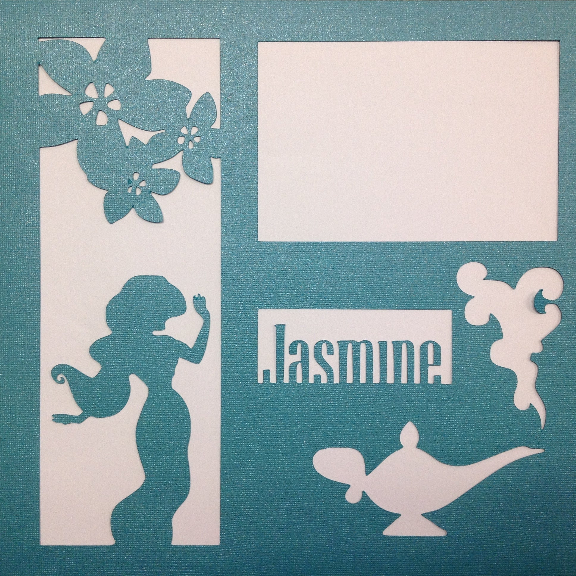 Page Frame Disney JASMINE AQUA DOT 12"x12" Scrapbook Overlays