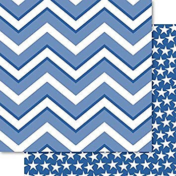 Bella Blue Fusion Paperz CHEVRON 12"X12" Scrapbook Paper Scrapbooksrus