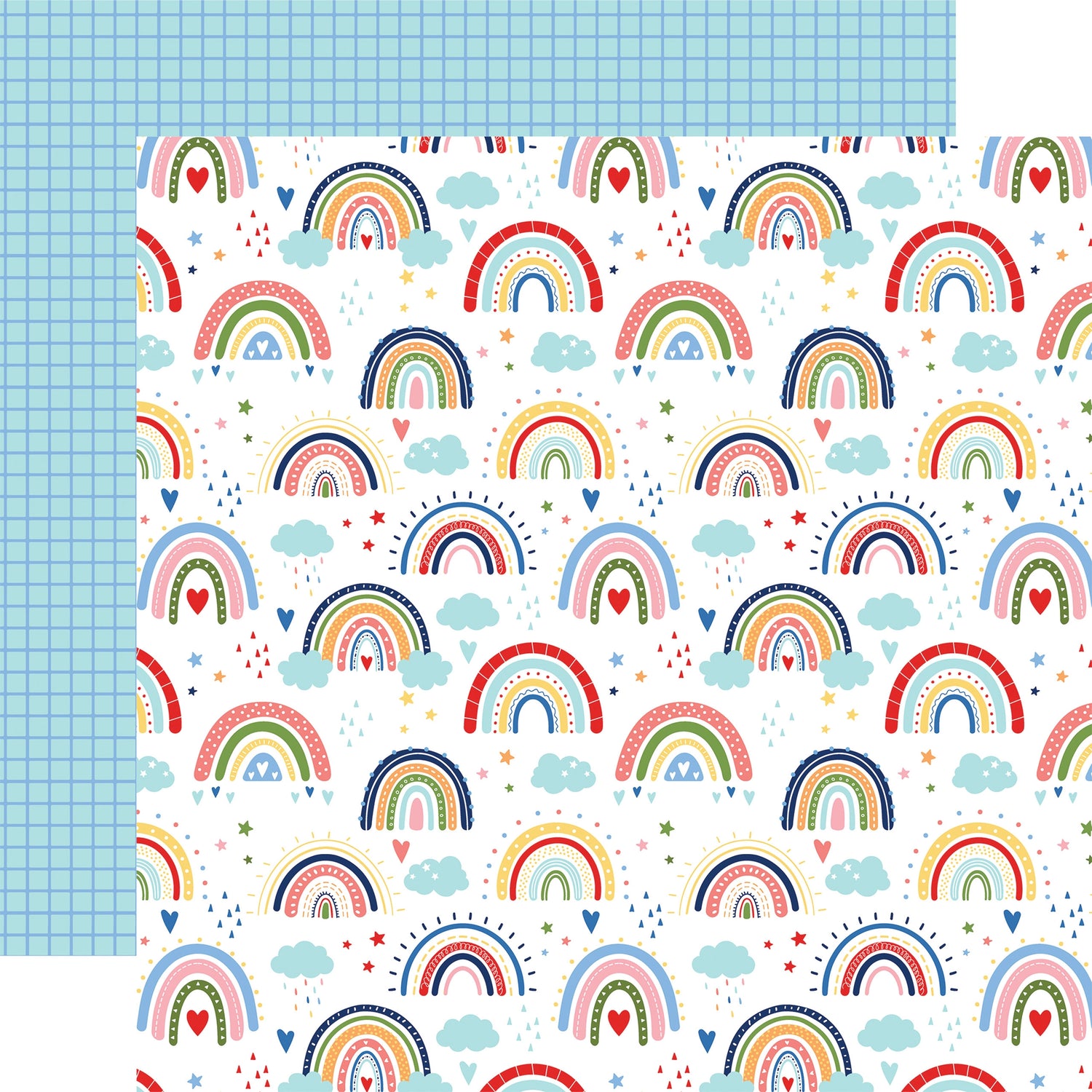 Echo Park My Favorite SUMMER RAINBOWS 12"X12" Scrapbook Paper