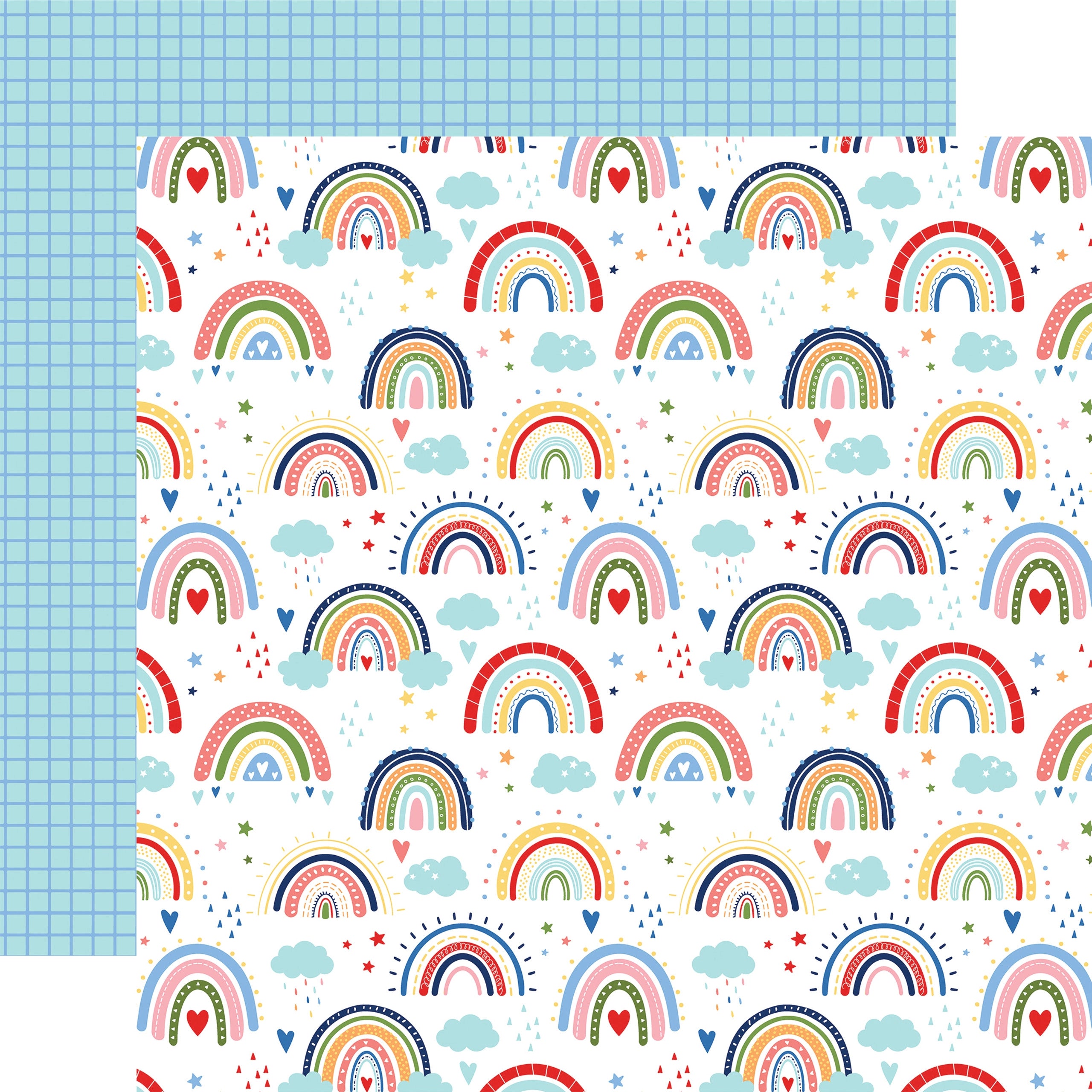 Echo Park My Favorite SUMMER RAINBOWS 12"X12" Scrapbook Paper