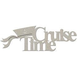 Fabscraps CRUISE TIME Die-Cut Grey Chipboard Word - Scrapbook Kyandyland