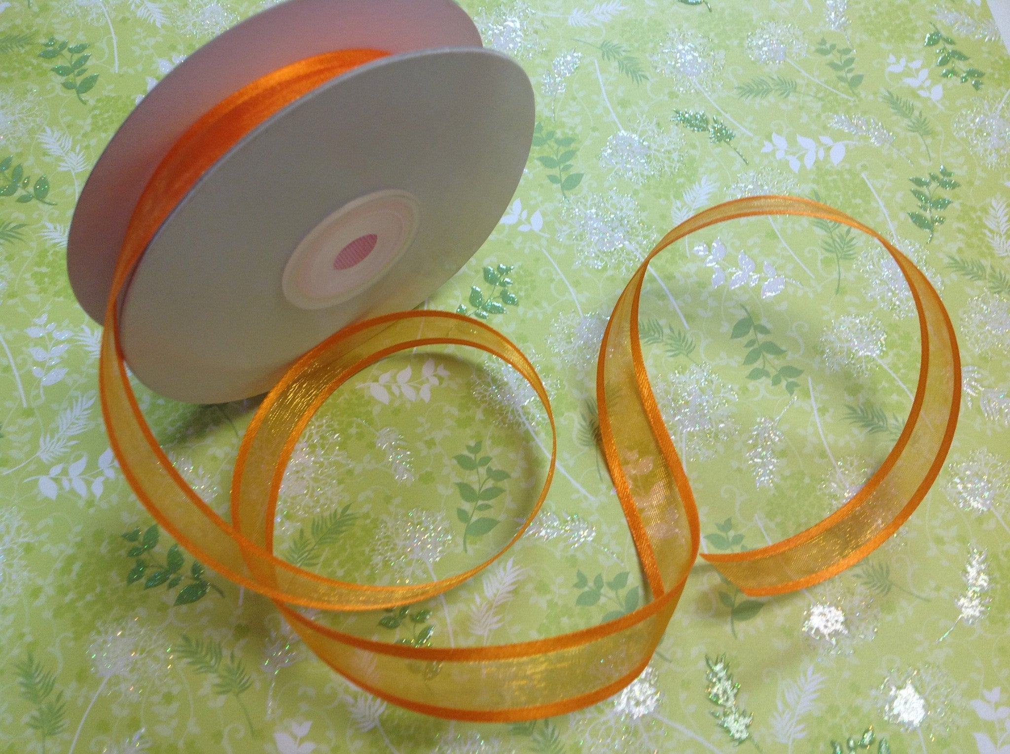 May Arts 5/8" Sheer Organza Satin Edge Ribbon 1yrds - Scrapbook Kyandyland