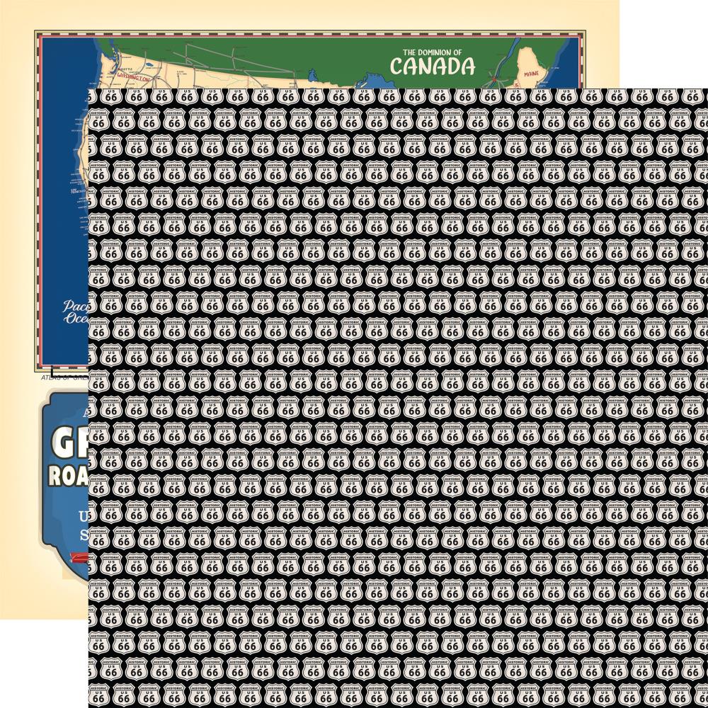 Carta Bella ROAD TRIP Collection Kit 12"X12" Scrapbook Sheets