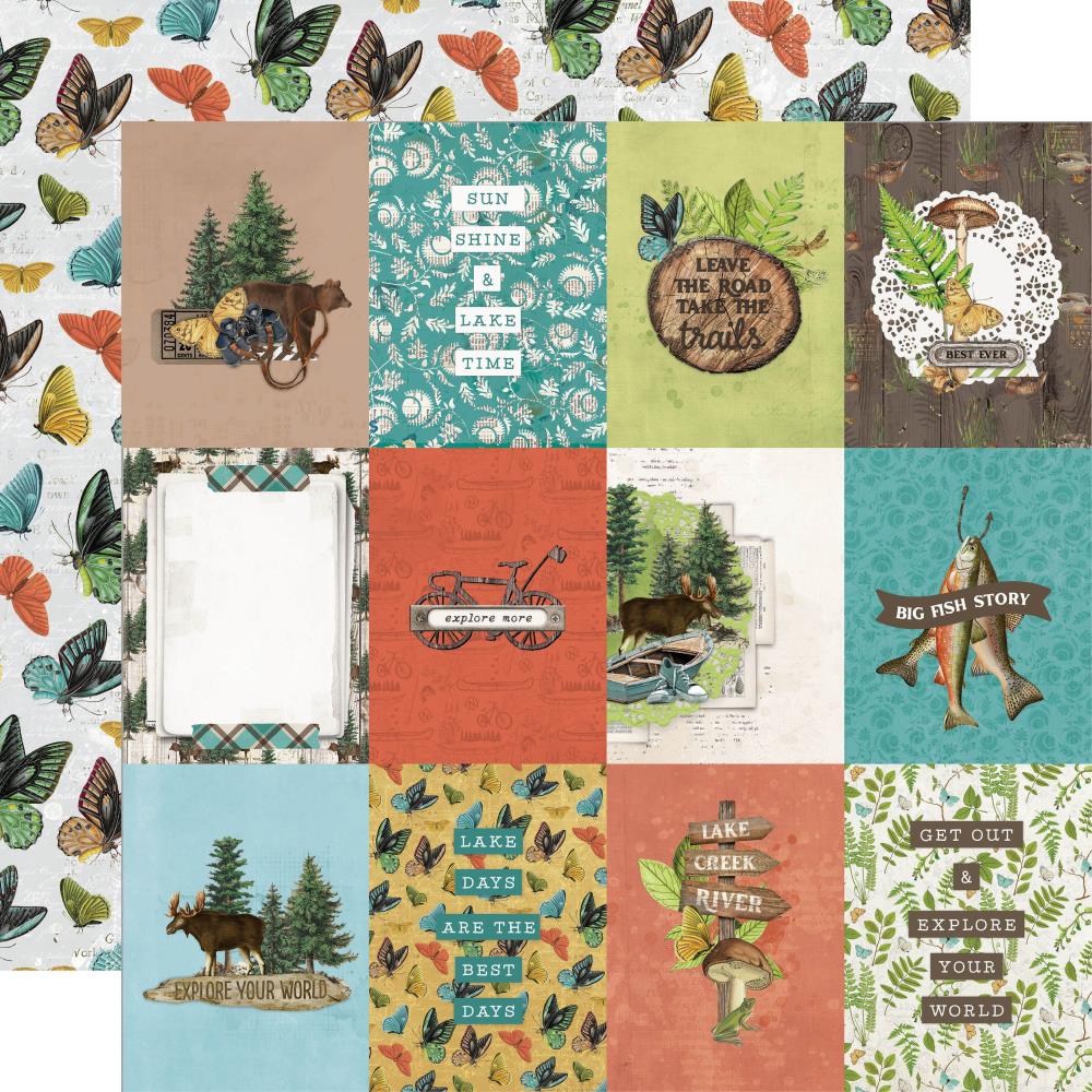 Simples Stories Simple Vintage Lakeside 3X4 ELEMENTS 12"X12" Paper