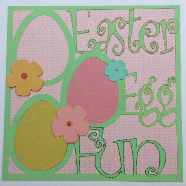Premade Page EASTER EGG FUN 12"x12" Overlay Scrapbooksrus