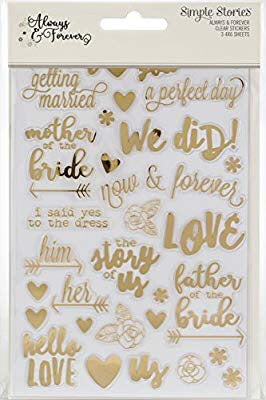 Simple Stories ALWAYS & FOREVER Clear Stickers @scrapbooksrus