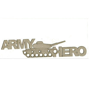 Military Fabscraps ARMY HERO Die-Cut Chipboard Word - Scrapbook Kyandyland