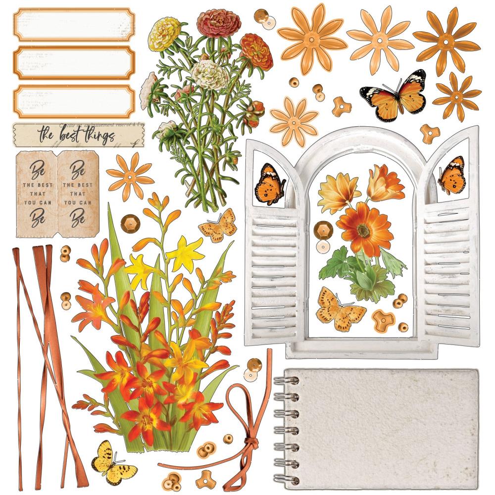 49 and Market Vintage Artistry MANGO MINI Scrapbook Collection 12"X12" Paper