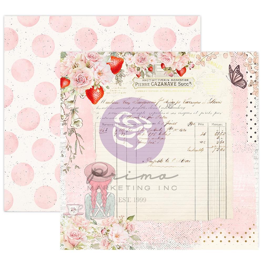 Prima STRAWBERRY MILKSHAKE 12"X12" PAPER PAD With Foil 24 sheets Shop at Scrapbooksrus Scrapbook Store Las Vegas