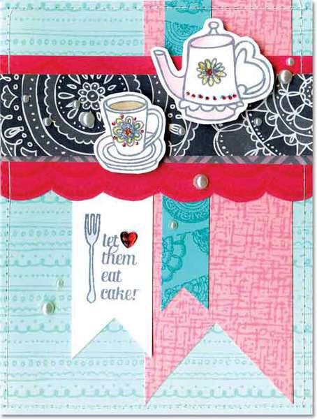 Hero Arts Basic Grey LET THEM EAT CAKE Cling Stamps 9pc - Scrapbook Kyandyland