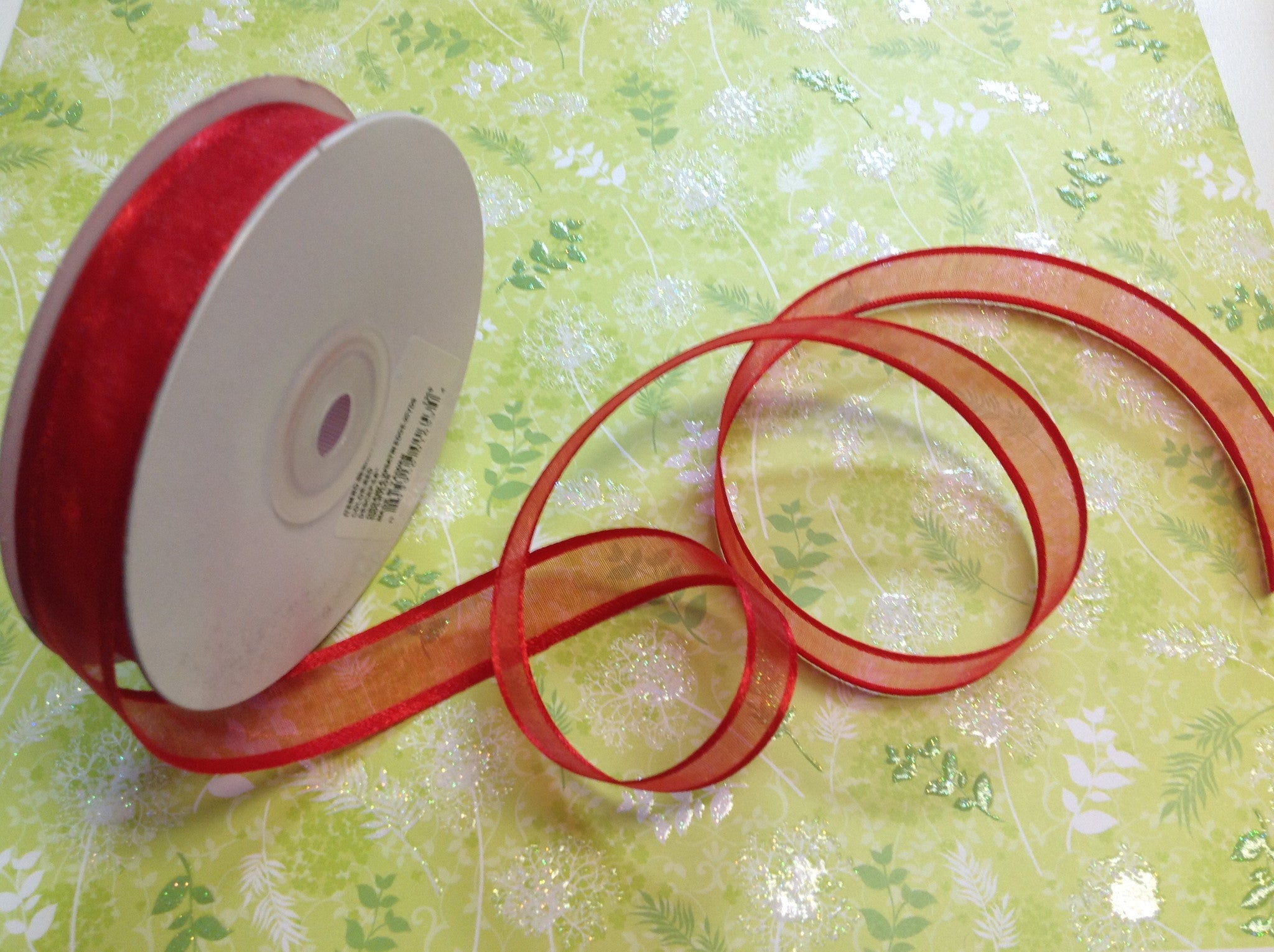 May Arts 5/8" Sheer Organza Satin Edge Ribbon 1yrds - Scrapbook Kyandyland