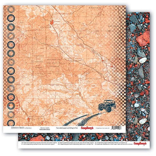 ScrapBerrys ADVENTURE AWAITS 12X12 Paper Pack 16pc Scrapbooksrus
