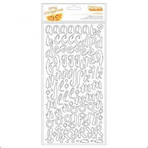 American Crafts Thickers Flocked Chipboard Letter Stickers Letterman Crimson