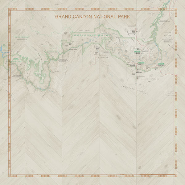 Scrapbook Customs NATIONAL PARK MAP AND WORDS 12&quot;X12&quot; Scrapbook Paper