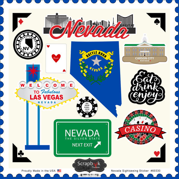 Scrapbook Customs NEVADA SIGHTSEEING 12”X12” Sticker
