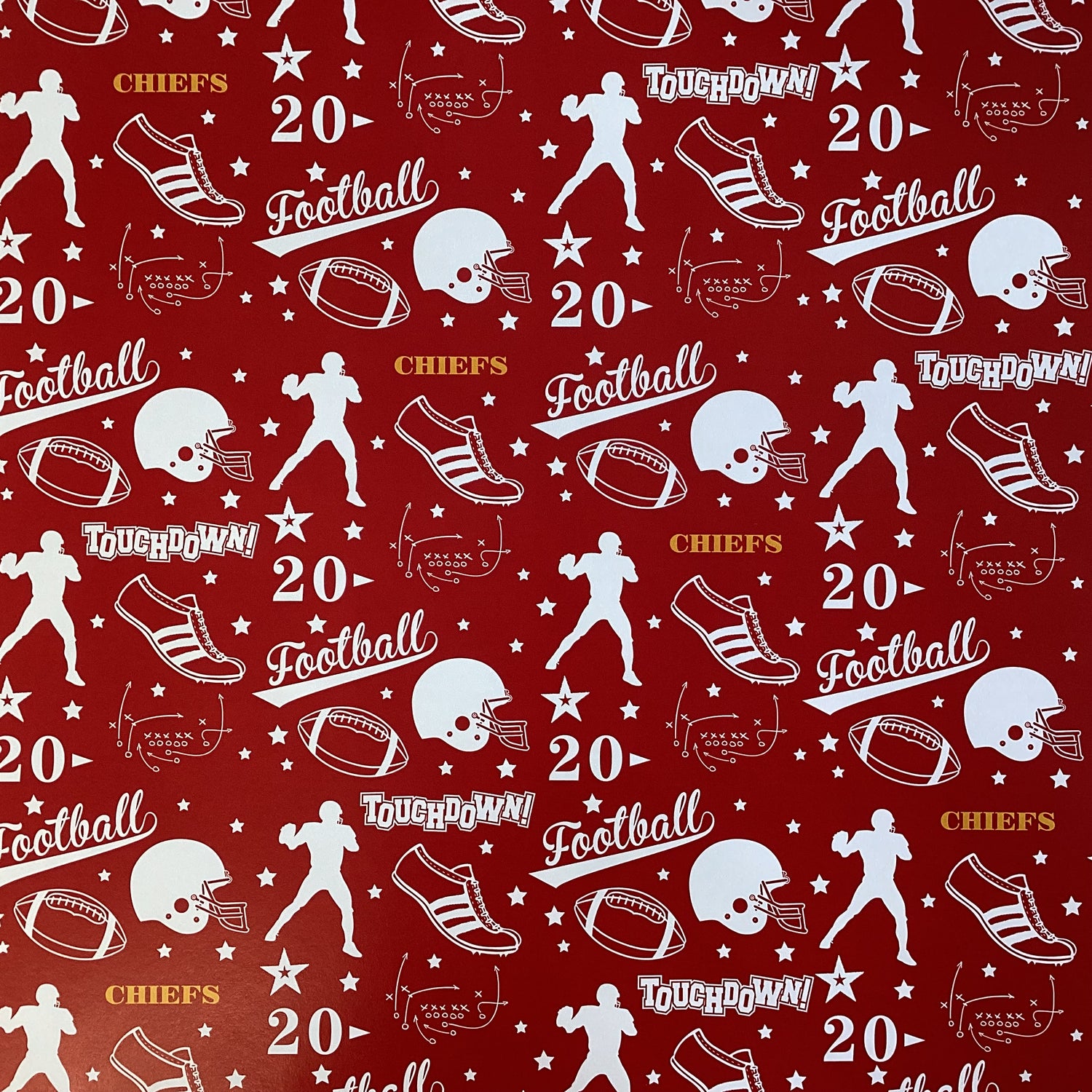 Scrapbooksrus CHIEFS FOOTBALL 12&quot;X12&quot; Scrapbook Paper Kit 12 Sheets
