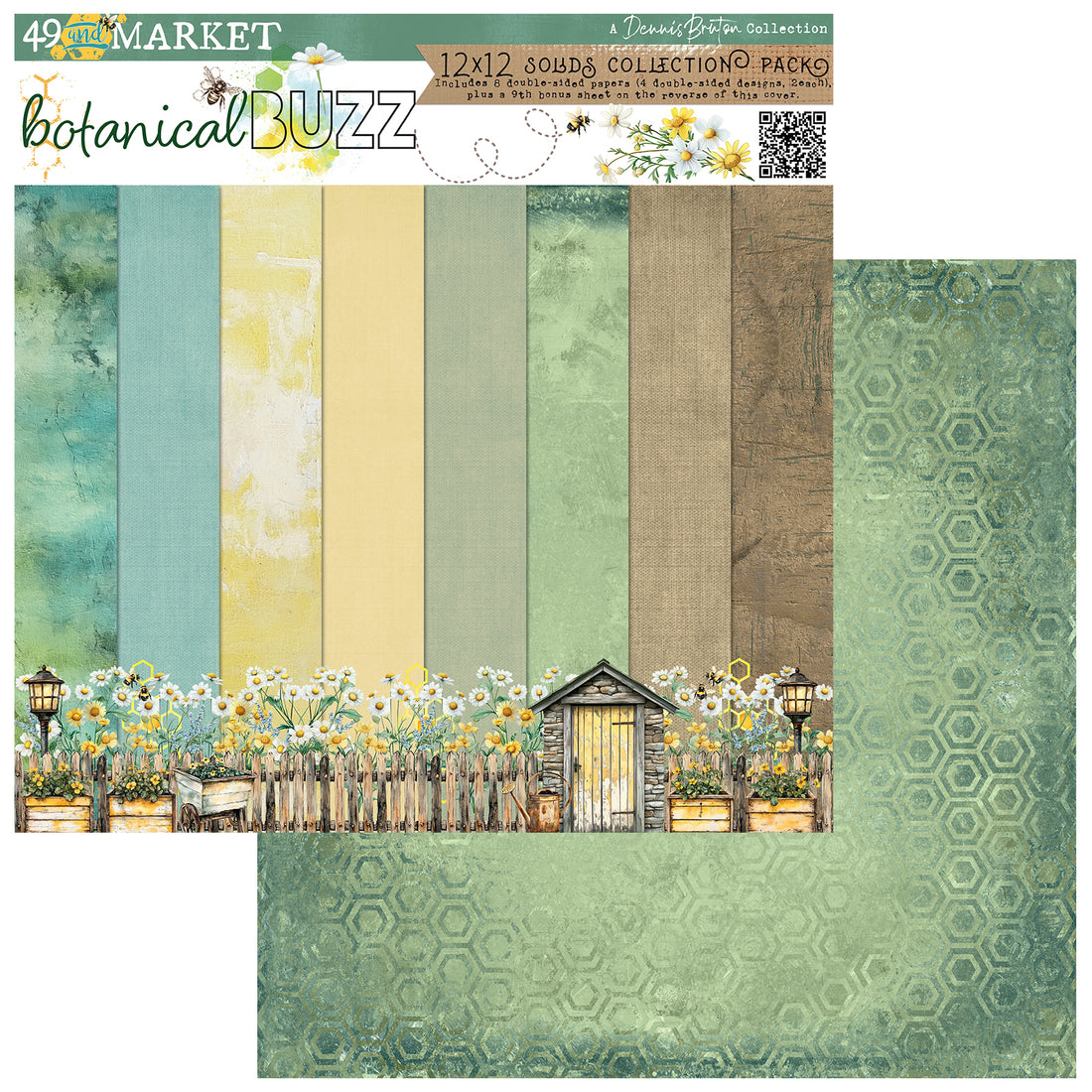 49 and Market BOTANICAL BUZZ 12X12 Solids Collection Pack