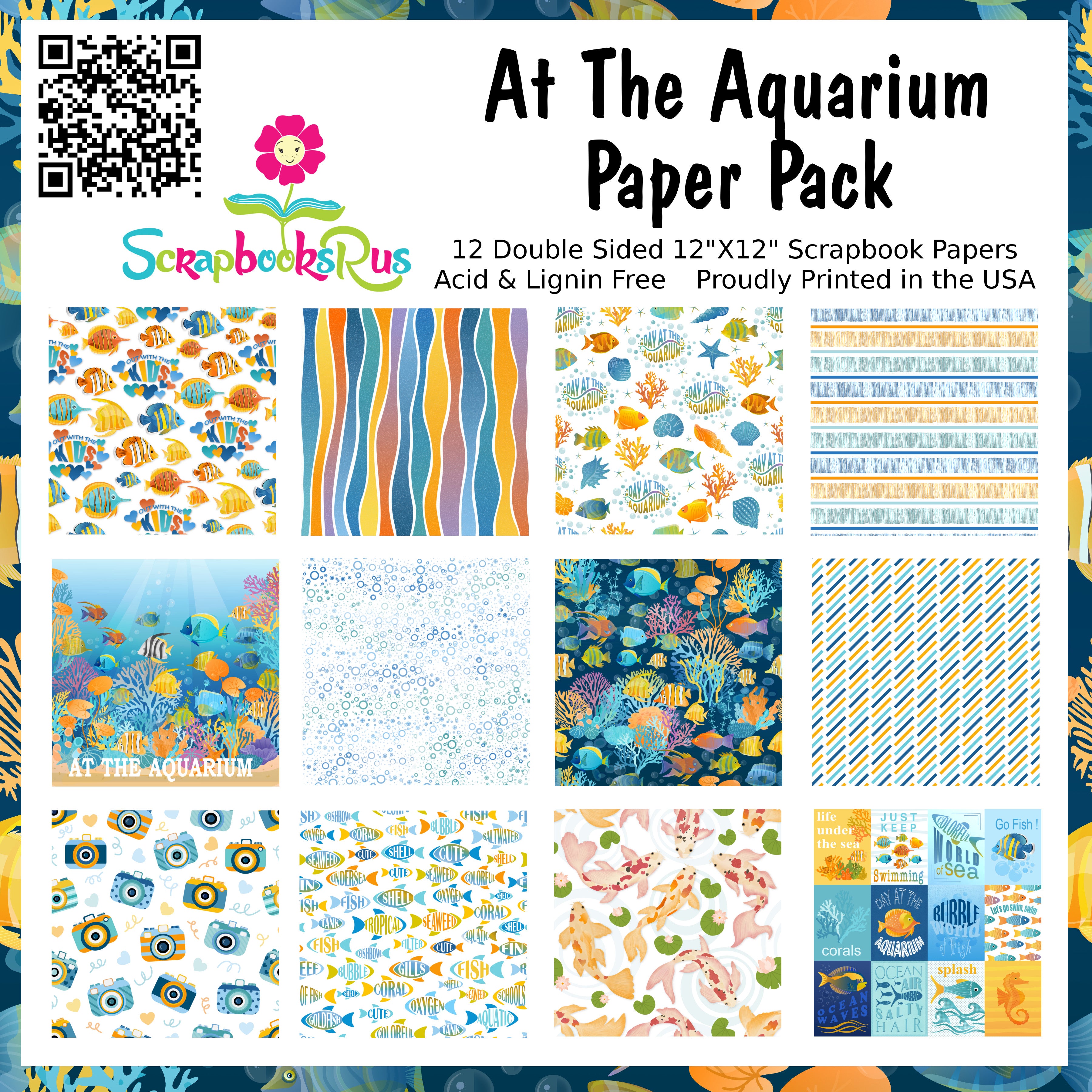 Scrapbooksrus AT THE AQUARIUM PACK 12pc 12"X12" Scrapbook Paper