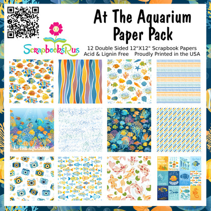 Scrapbooksrus AT THE AQUARIUM PACK 12pc 12"X12" Scrapbook Paper