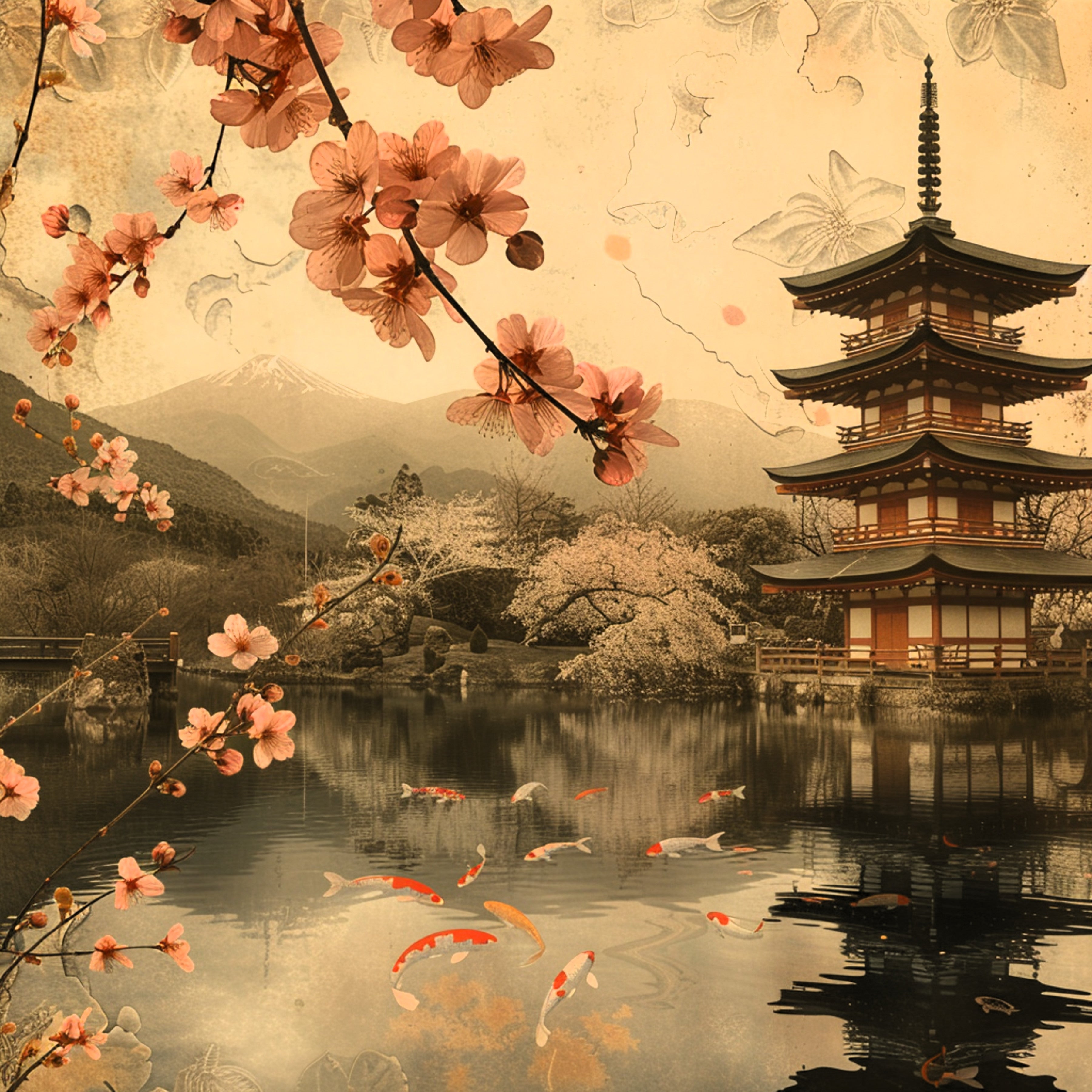 Scrapbooksrus WHISPERS OF OLD JAPAN PACK 12pc 12"X12" Scrapbook Paper