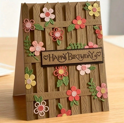 Craft Cutting WOOD FLORAL FENCE Metal Dies 15pc