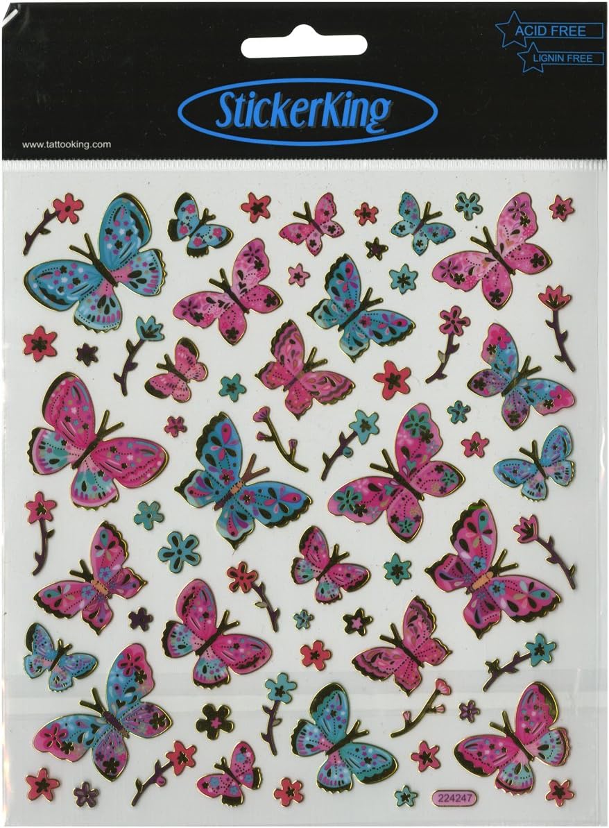 Sticker King PINK &amp; AQUA Foil Stickers 31pc