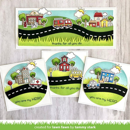 Lawn Fawn VILLAGE HEROES Stamp &amp; Die Set