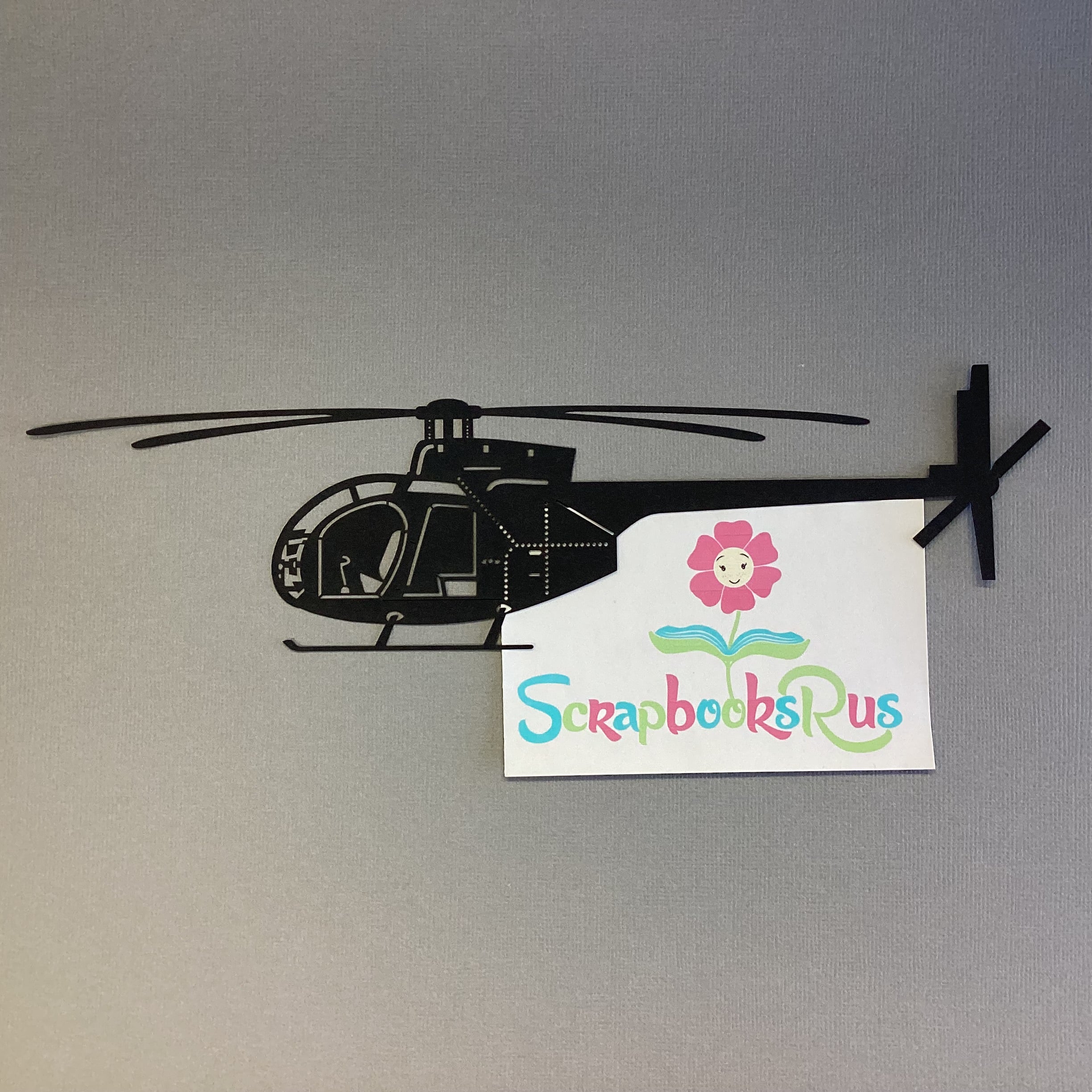 Laser Cuts HELICOPTOR Black Diecut